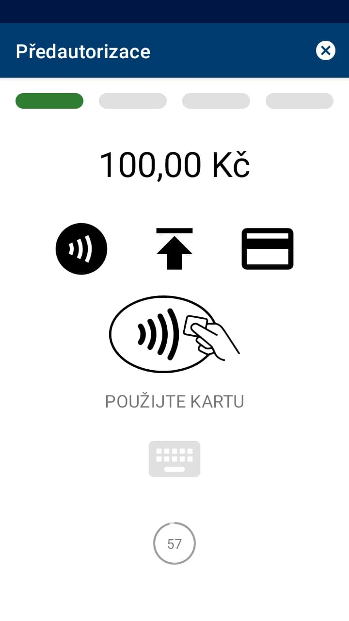 Terminal screen - Pay by card